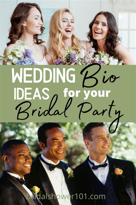 A bio is a couple of phrases that painting an individual. Wedding Bio Ideas For Your Bridal Party in 2020 | Wedding ...