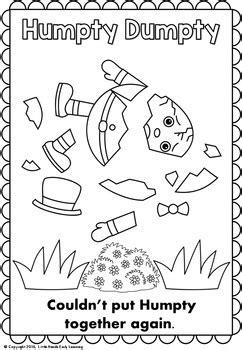 Looks like humpty dumpty has fallen off the wall again. Humpty Dumpty Nursery Rhyme Coloring Pages by Little Hands ...