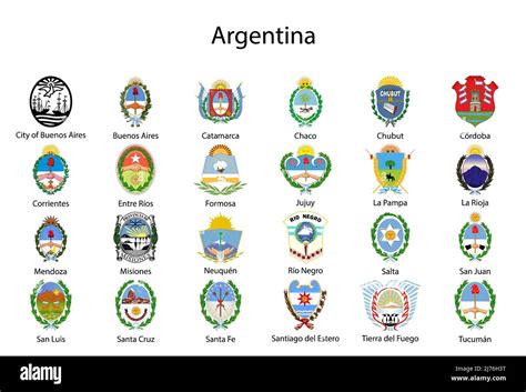 Set Coat Of Arms Of The State Of Argentina All Argentine Regions