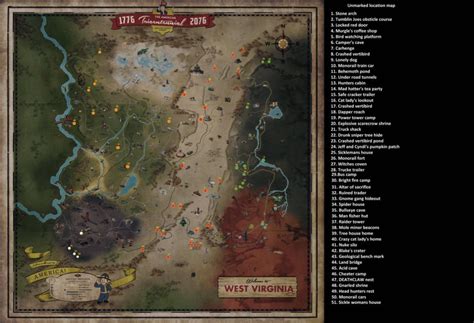 Fo76 Rare Locations Fallout 76 Maps Vaults Vendors Treasures And More