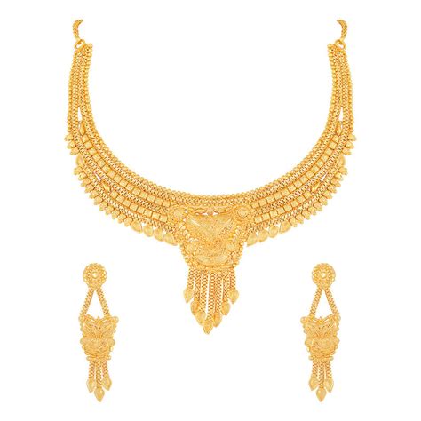asmitta traditional designer gold plated choker necklace set buy