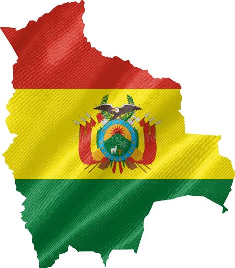 Mapa Del Vector De Bolivia Con La Bandera Dentro En Un Fondo Blanco