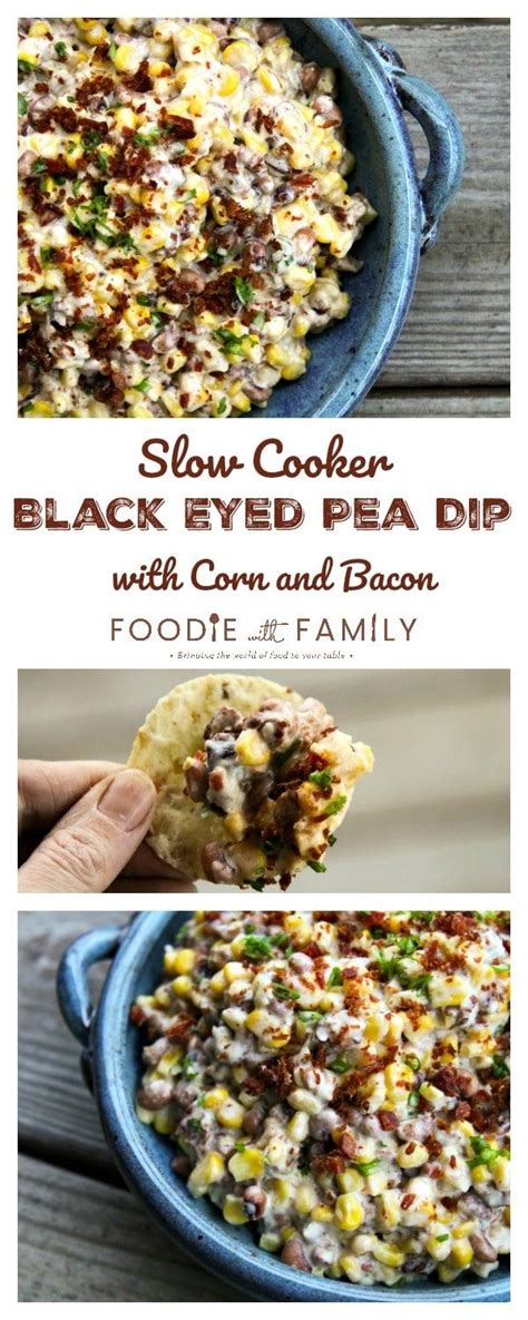 Slow Cooker Black Eyed Pea Dip With Corn And Bacon Is