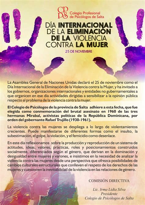 25 De Noviembre “día Internacional Para La Eliminación De La Violencia