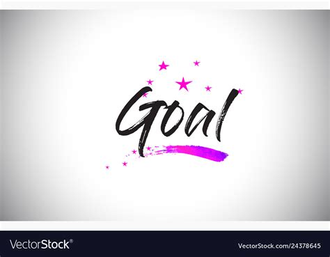 Goal Handwritten Word Font With Vibrant Violet Vector Image