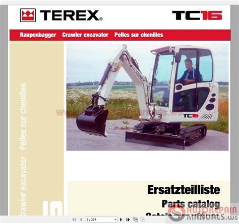 Terex Mini Crawler Excavators Tc16 0885 Parts Catalog Auto Repair