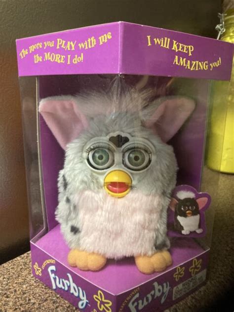 Electronic Furby Model 70 800 Grey With Black Spots Green Eyes 1998