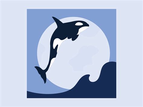 Killer Whale Jumping Out Of The Water Vector Illustration By Mary V On