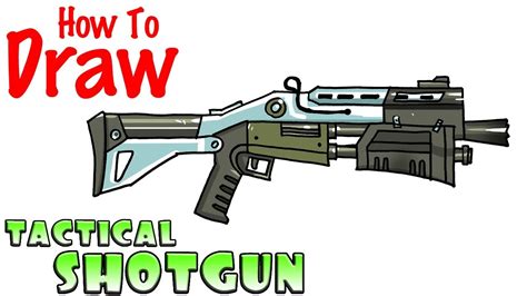 How To Draw Fortnite Gunstactical Shotguneasy Cute Drawingjolly My