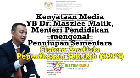 Kenyataan Media YB Dr. Maszlee Malik, Menteri Pendidikan ...