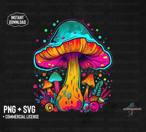 Colorful Mushroom Sublimation Design Download Png Mushroom Svg