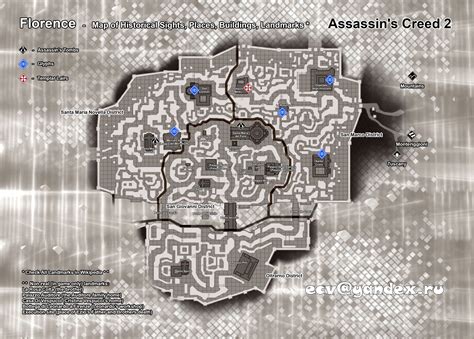 Florence Map Assassins Creed Glyphs Tuscany Maps Buildings