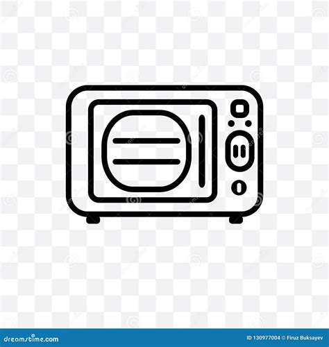 Microwave Oven Vector Linear Icon Isolated On Transparent Background