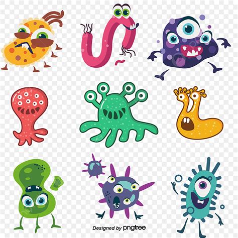 Cute Cartoon Bacterias Png Dibujos Clipart De Bacterias Bacterias De