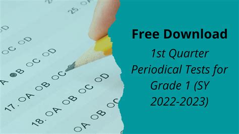 1st Quarter Periodical Tests For Grade 1 SY 2022 2023 With TOS And