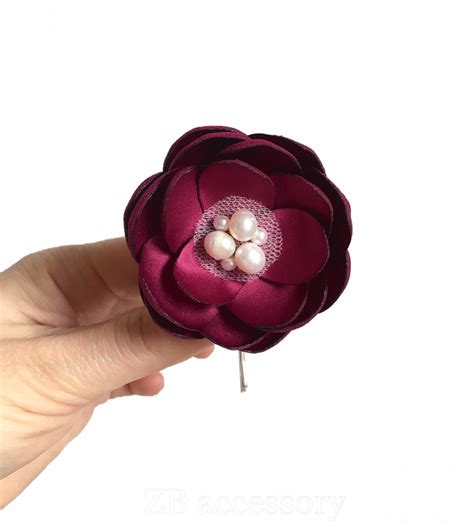 Maybe you would like to learn more about one of these? Burgundy silk flower hair clip bridesmaid hair accessory ...