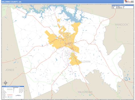 Baldwin County Georgia Zip Code Wall Map