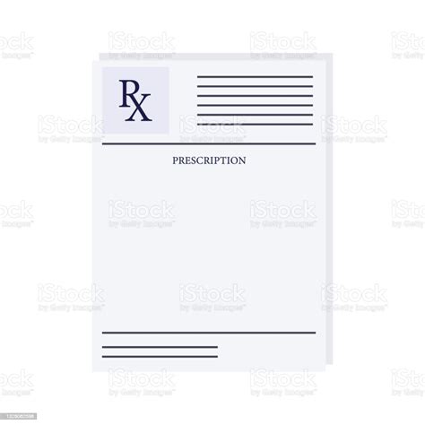 Rx Form Prescription Medical Paper Document With Medications Realistic