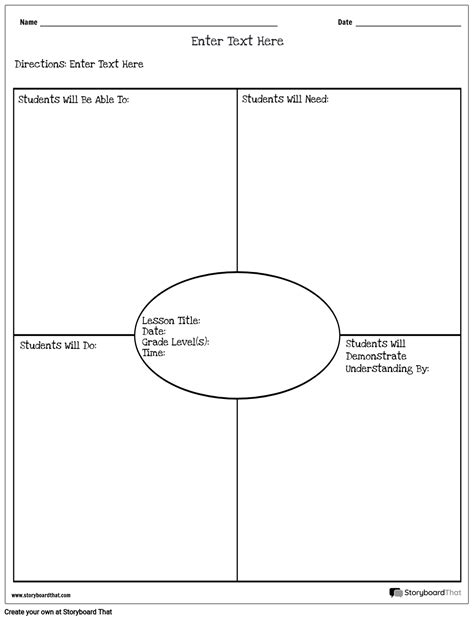 Printable Lesson Plan Template — Lesson Plan Maker Storyboardthat