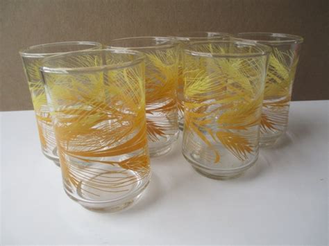 Vintage Libbey Golden Wheat Juice Glass Set Of Six By Jenscloset