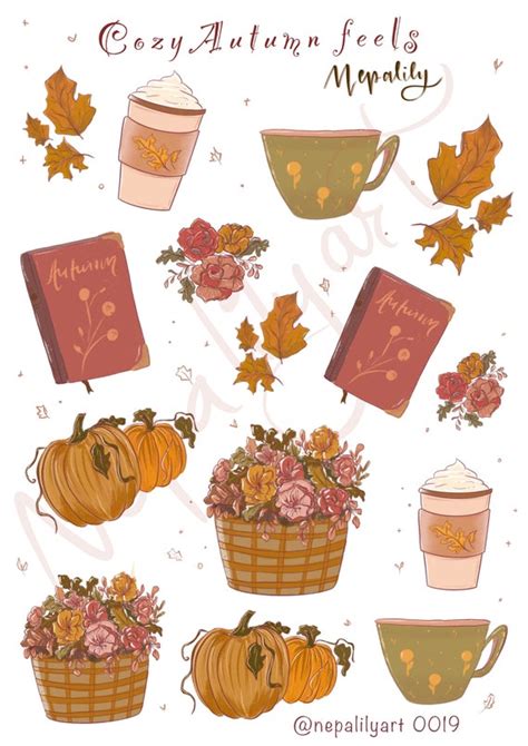 Cozy Autumn Feels Fall Stickers Lp0019 Etsy