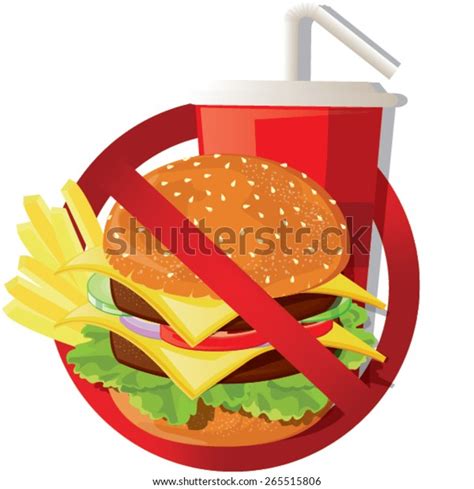 Illustration Fast Food Danger Label Stock Vector Royalty Free
