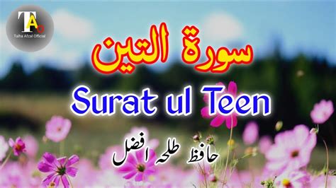 Surah Teen With Urdu Translation By Hafiz Talha Afzal Youtube
