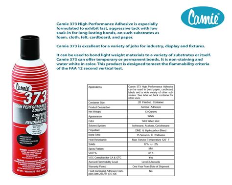 Camie 373 High Performance Adhesive 13oz Made In Usa Etsy