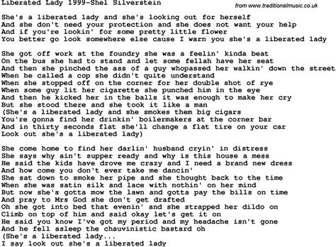 Novelty Song Liberated Lady 1999 Shel Silverstein Lyrics