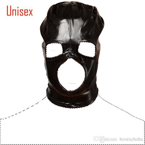 black bdsm sex head masks hood slave mask sm player open eye men adult products for couples