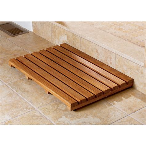 Wood Shower Mat Give A Little Natural Accent To Your Bathroom Homesfeed