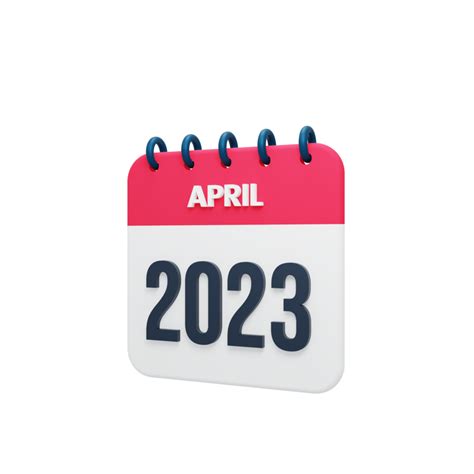 Calendar April 2023 Png Picture Png No Background