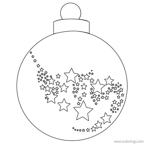 Christmas Ornament With Stars Coloring Pages