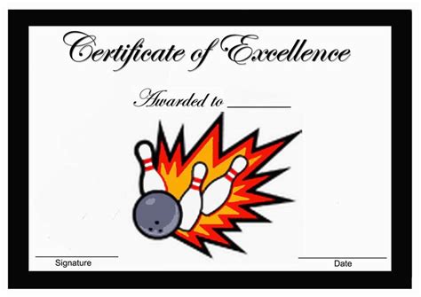 Free Printable Bowling Award Certificates Templates
