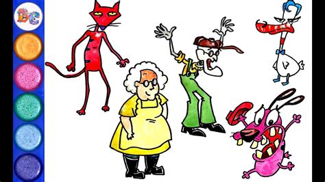 How To Draw Courage The Cowardly Dog Characters Youtube