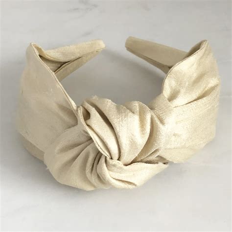 Knotted Headband Gold Silk Dupion Silk Couture Headband