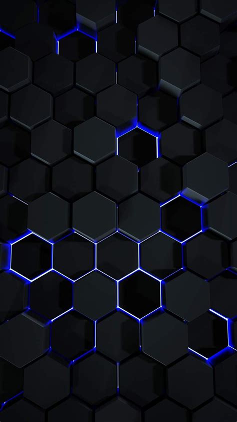 Black And Blue Hexagon Wallpaper Download Mobcup