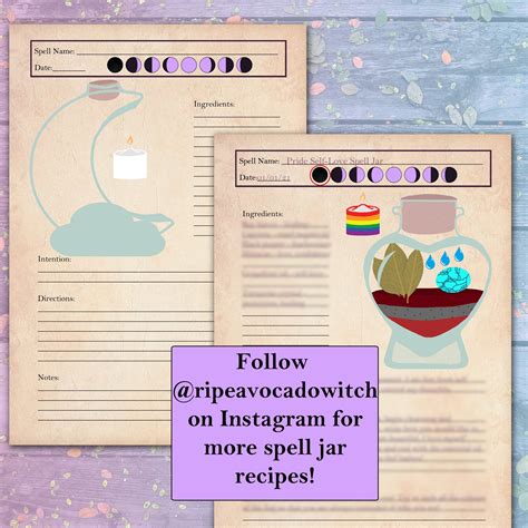 Spell Jar Recipe Pages And Guide 20 Printable Pages Etsy