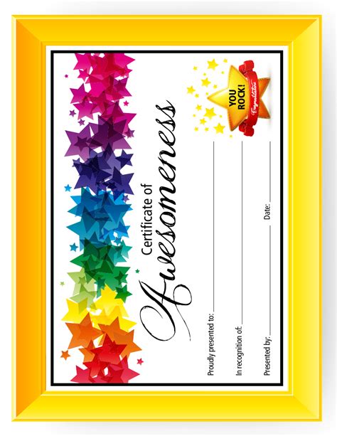 Certificate Of Awesomeness Template Download Printable Pdf