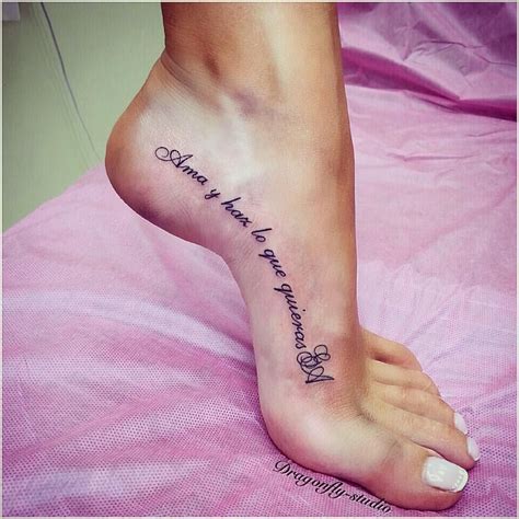 Ideas Tattoo Foot Girl Words Tattoo Db