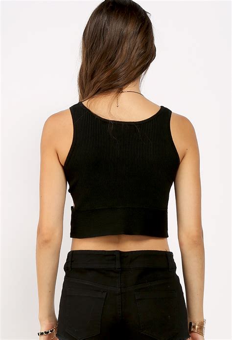 Side Cut Out Crop Top Shop Old Cropped Tops And Bodysuits At Papaya