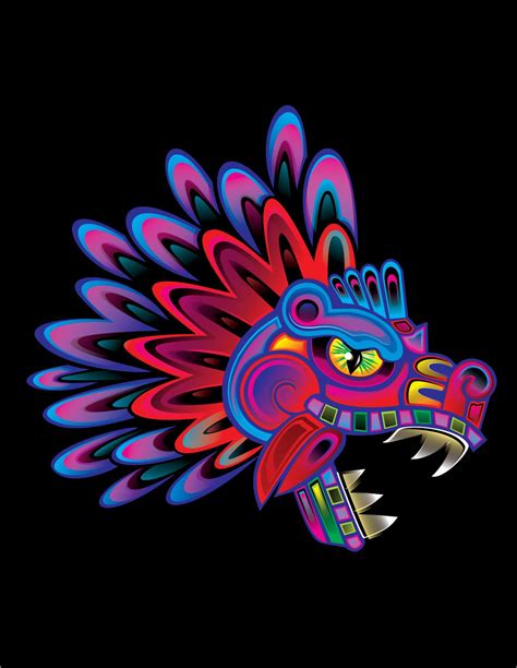 Quetzalcoatl Logo 5 Arte Azteca Figuras Aztecas Obras De Arte Mexicano
