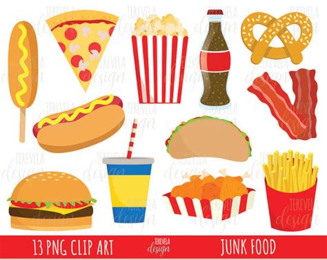 Junk Food Clipart Fast Food Clipart Kommerzielle Nutzung Etsy De