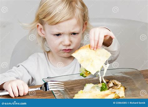 Girl Eating Quesadilla Stock Image Image Of Girl Indoors 22864385