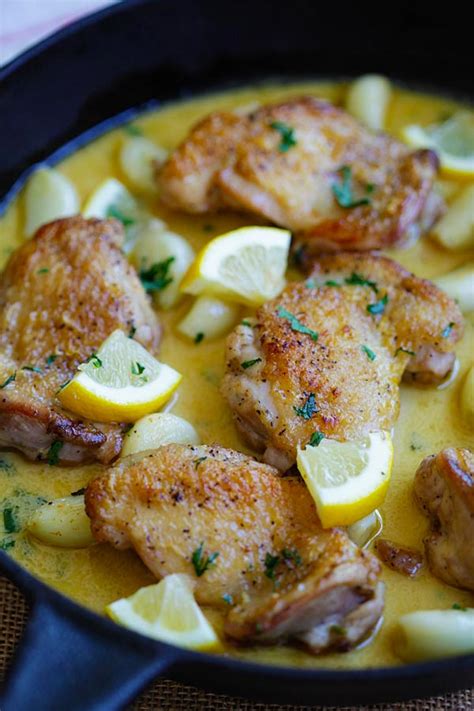 This lemon parmesan chicken recipe is about as easy as it gets! Creamy Lemon Garlic Chicken - Rasa Malaysia