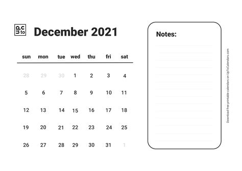 Printable December 2021 Calendar Blank Templates Free Download Pdf
