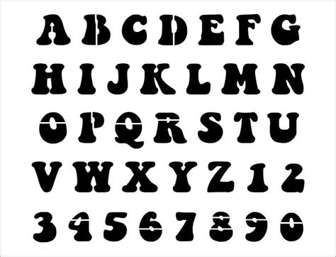 GROOVY TIME Alphabet Stencil 1 Inch Abcs 60 S 70 S Etsy Lettering