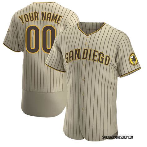 Mens Custom San Diego Padres Authentic Brown Tan Alternate Jersey