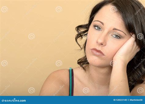 Bored Unhappy Stressed Unmotivated Young Woman Portrait Stock Photo
