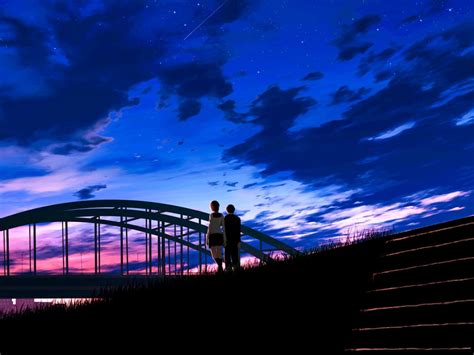 Desktop Wallpaper Anime Couple Sunset Art Hd Image Picture